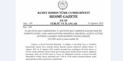 Güneşte çalışma yasağına düzenleme getirildi