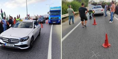 Yolda çalışan işçiye çarptı