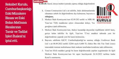 Mali bilançolar onaylı değil, ihaleyi kazanan firma değerlendirme dışı kalmalı