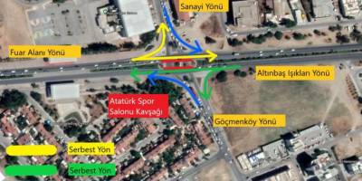 Atatürk Spor Salonu (Sanayi) Kavşağı sinyalizasyon sistemi yarın 6 saat kapatılacak