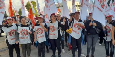 Kamu-İş’in Meclis önünde başlattığı “süresiz çadır eylemi” ikinci gününde