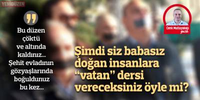 Şehit evlatlarının bantlı dudakları