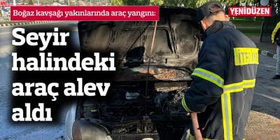 Seyir halindeki araç alev aldı