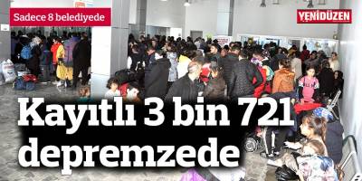 Sadece 8 belediyede, kayıtlı 3 bin 721 depremzede
