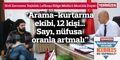 “Arama-kurtarma ekibi, 12 kişi… Sayı, nüfusa oranla artmalı”