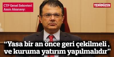 “Yasa bir an önce geri çekilmeli ve kuruma yatırım yapılmalıdır”