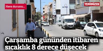Çarşamba gününden itibaren sıcaklık 8 derece düşecek
