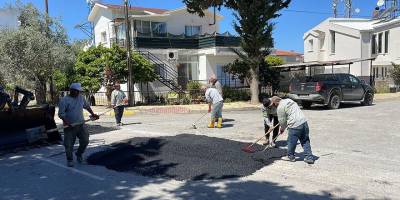 Girne’de yol tamir çalışmaları
