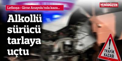 Alkollü sürücü tarlaya uçtu