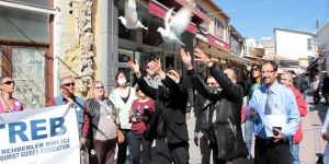 Barışa beyaz güvercin uçurttular