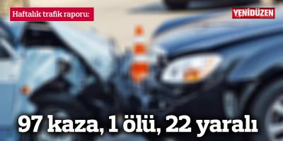 Ülkede 1 haftada 97 kaza, 1 ölü, 22 yaralı