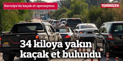 34 kiloya yakın kaçak et bulundu