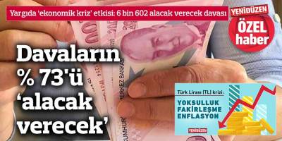 Yargıda ‘ekonomik kriz’ etkisi: 6 bin 602 alacak verecek davası