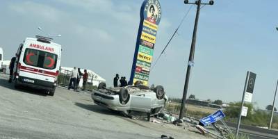 Lefkoşa-Mağusa yolunda kaza ucuz atlatıldı