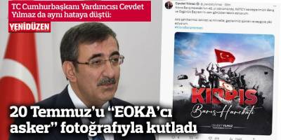 20 Temmuz’u “EOKA’cı asker” fotoğrafıyla kutladı
