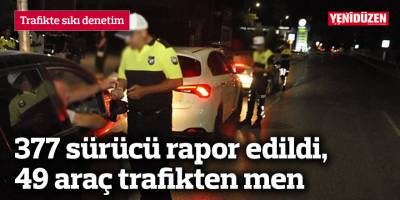 377 sürücü rapor edildi, 49 araç trafikten men