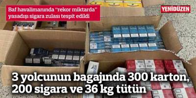 Baf havalimanında “rekor miktarda” yasadışı sigara zulası tespit edildi