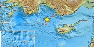 Antalya ile Kıbrıs arasında, denizde 5.5 büyüklüğünde deprem