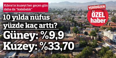 10 yılda güneydeki nüfus %9,9 kuzeydeki nüfus %33,70 arttı!