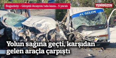 Yolun sağına geçti, karşıdan gelen araçla çarpıştı