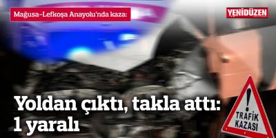 Yoldan çıktı, takla attı: 1 yaralı