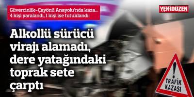 Güvercinlik-Çayönü Anayolu’nda kaza: 4 yaralı