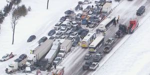 96 araç birbirine girdi!