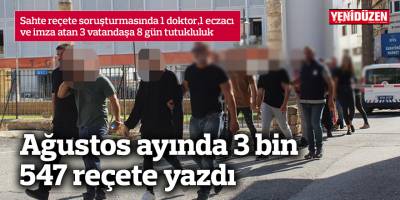 Ağustos ayında 3 bin 547 reçete yazdı