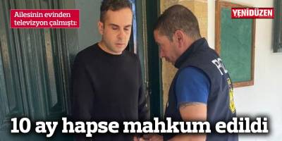 Ailesinin evinden televizyon çalmıştı