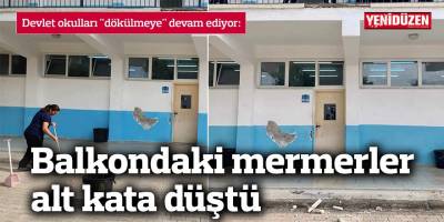 GMTMK'da balkondaki mermerler alt kata düştü