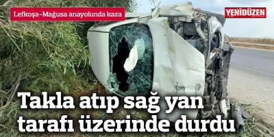 Takla atıp sağ yan tarafı üzerinde durdu