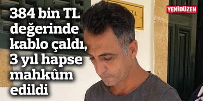 384 bin TL değerinde kablo çaldı, 3 yıl hapse mahkûm edildi