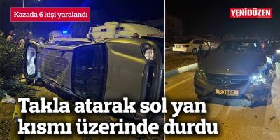 Takla atarak sol yan kısmı üzerinde durdu