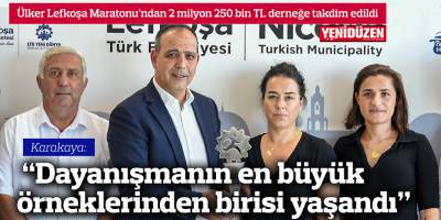 Ülker Lefkoşa Maratonu’ndan 2 milyon 250 bin TL derneğe takdim edildi