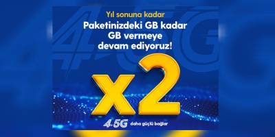 Turkcell’lilerin paketlerindeki GB’lar yıl sonuna kadar 2’ye katlanıyor