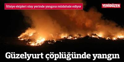 Güzelyurt çöplüğünde yangın