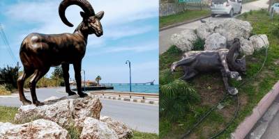Lefke’de Muflon Heykeli zarara uğratıldı…