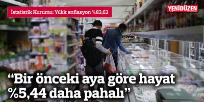 “Bir önceki aya göre hayat %5,44 daha pahalı”