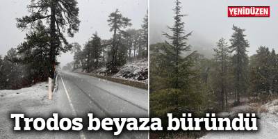 Trodos beyaza büründü