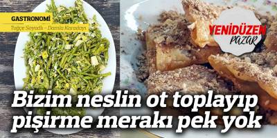 Bizim neslin ot toplayıp  pişirme merakı pek yok