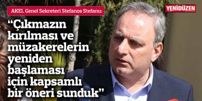 Stefanos Stefanu: “Çıkmazın kırılması ve müzakerelerin yeniden başlaması için kapsamlı bir öneri sunduk”
