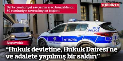 Baf’ta cumhuriyet savcısının aracı kundaklandı