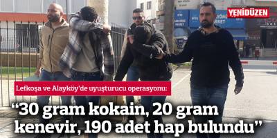 “30 gram kokain, 20 gram kenevir, 190 adet hap bulundu”