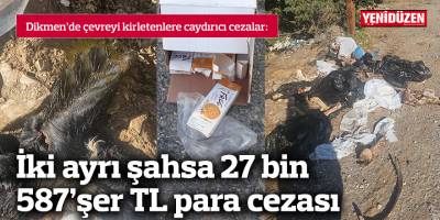 İki ayrı şahsa 27 bin 587’şer TL para cezası