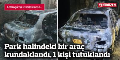 Park halindeki araç kundaklandı, 1 kişi tutuklandı