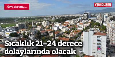 Sıcaklık 21-24 derece dolaylarında olacak