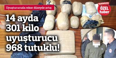 14 ayda 301 kilo uyuşturucu 968 tutuklu!