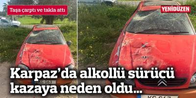 Taşa çarptı ve takla attı