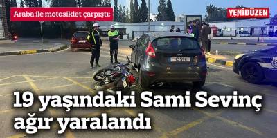 Araba ile motosiklet çarpıştı