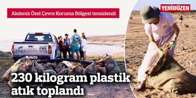 230 kilogram plastik atık temizlendi